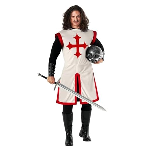 Morph Disfraz Caballero Medieval, Traje Caballero Templario, Disfraces Medievales Hombre,Disfraz Carnaval Hombre -XL