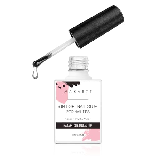 Makartt Gel Nail Glue, 3 in 1 Gel Tips Nail ...
