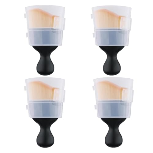 4 Pcs Car Interior Cleaning Kit Air Vent Dust Brush Set with Dense Bristles & A-Grade Shell Classic Design Auto AC Outlet Detailing Tools with Cover