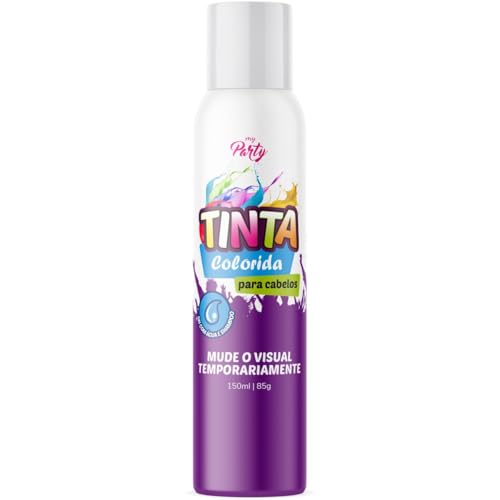 My Party Tinta Temporária Branco 150 ml - Coloração Fluorescente Lavável para Cabelo – Efeito Brilho, Festa - Carnaval - Cosplay.