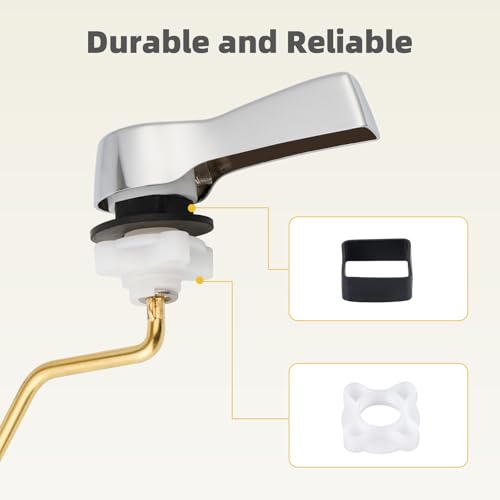 iFealClear Universal Side Toilet Flush Hnadle Replacement, Angle Mount Toilet Handle Replacement Compatible with Kohler, American Standard, TOTO, Mansfield, Solid Brass, Chrome - Thumbnail 5