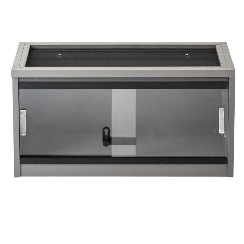 Image of New Age Pet ECOFLEX Small 24 inch Reptile Habitat Enclosure, Glass Front Terrarium for Snakes, Lizards & Tortoises, in Maple or Grey, Easy to Clean, Front Access Design