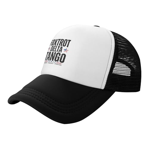 Foxtrot Delta Tango FDT Trucker Hats Resist Persist Prevail Baseball Cap for Kids Boys Girls Snapback Mesh Back2