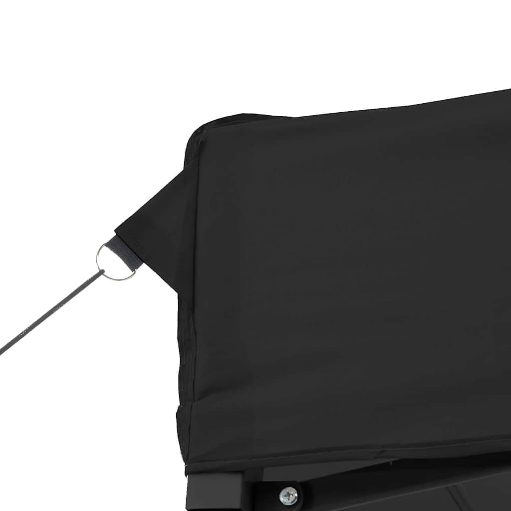 Namiot imprezowy składany Pop-Up z 3 częściami bocznymi, czarny, 580 x 292 x 315 cm, malowany proszkowo stalowy stelaż, ochrona przed deszczem i słońcem, do ogrodu, na taras, kemping, wesele