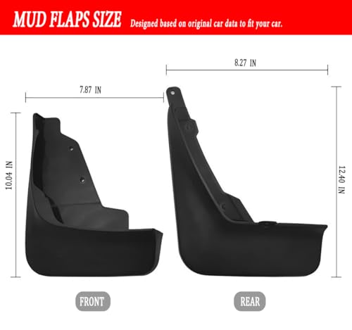 Image of Mud Flaps Mud Guards Fit for 2020-2021 Lincoln Corsair, Front & Rear Mud Splash Guards Accessories - 4 Pc, Black
