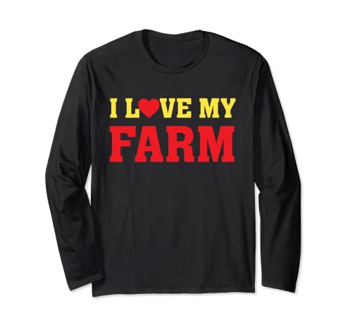 I Heart Love My Farm - Agricultor Manga Larga