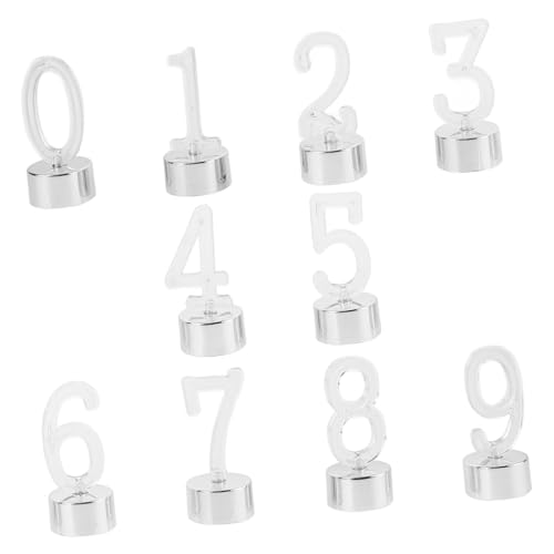 Lot de 10 Bougies Lumineuses à Led en Forme de Chiffres pour Anniversaire Lampe Décorative sans Fumée Non Destinée Aux Garçons Et Aux Filles