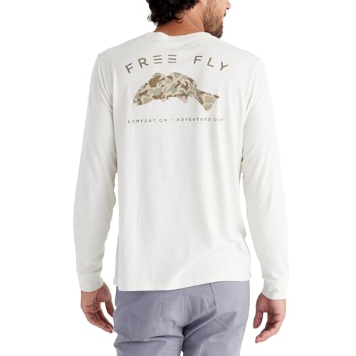 Free Fly Redfish Camo Long Sleeve Fishing Shirt for Men - Soft Comfortable Fishing Tees - Boating, Sailing T-Shirts