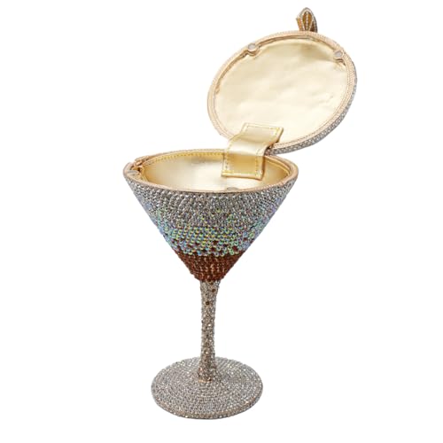 Image of Women Goblet Rhinestone Evening Bag Cocktail Cup Diamond Clutch Funny Crystal Prom Handbag Wedding Purse for Party