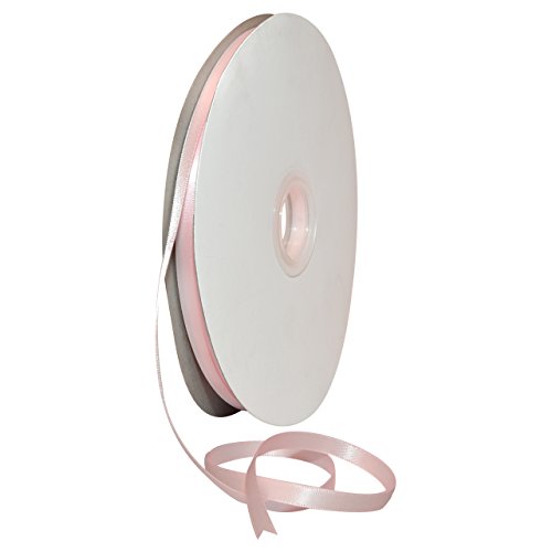 Morex Ribbon 08806/00-117 Double Face Satin Polyester Ribbon, 1/4"/100 yd, Light Pink