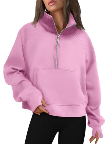 Image of AUTOMET Womens Sweatshirts Half Zip Cropped Pullover Fleece Quarter Zipper Hoodies 2026 Fall Fashion Outfits Clothes
