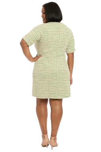 London Times Women's Surplice Faux Wrap Ss Dress3