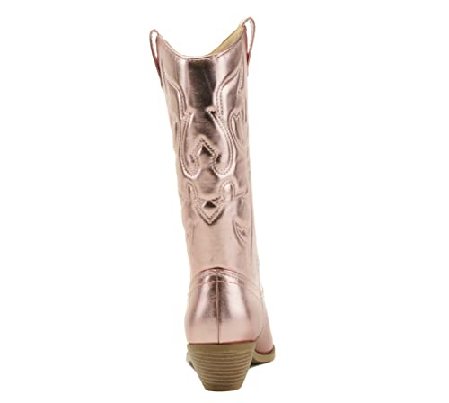 Image of Soda Women's Mug Round Toe Faux Suede Stacked Heel Western Ankle Bootie