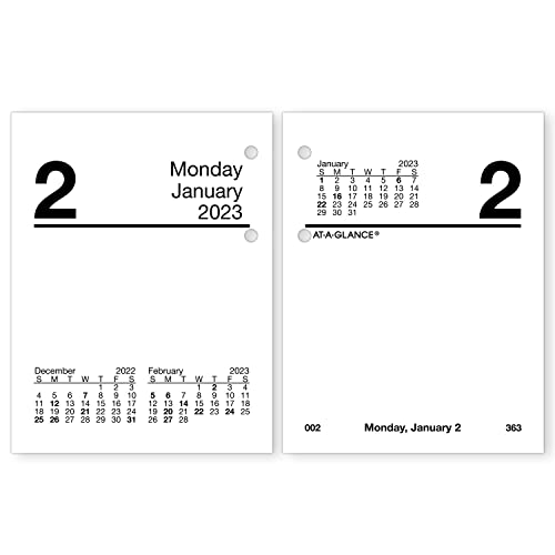 ATAGLANCE 2023 Daily Desk Calendar Refill, 3 X 33/4, Compact, Refill A, Loose Leaf