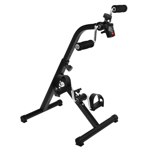 Sosoport Multi-function Foot Arm Pedal Exerciser under Desk Bike Home Fitness Equipment Senior-friendly Digital Display
