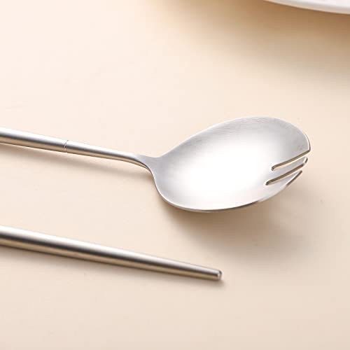 Zerophilo Salad Servers,Spoon And Fork Set 11.41 Inch,18/10 Stainless Steel Salad Serving Silver thumb #7