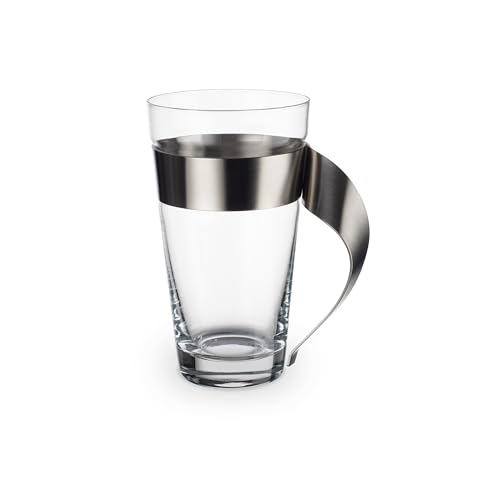 Villeroy & Boch - Newwave Ausgefallenes Latte Macchiato Glas 500 Ml, Spülmaschinenfest, Teeglas, Tasse, Becher, Heißgetränkebecher Groß Für Latte Macchiato, Cappuccino, Kaffee Und Glühwein, Edelstahl