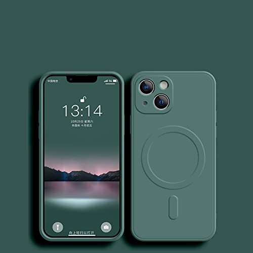 Coque de charge magnétique sans fil pour iPhone 11 silicone vert foncé