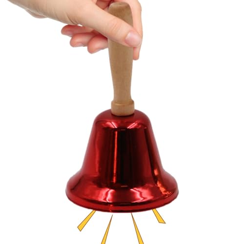 Cloche à main | Cloche d'appel en métal avec manche en bois, décoration fabuleuse pour les festivals, cloche d'appel en métal pour dîner, jeu de cloche, cloche pour chat, cloche pour chien
