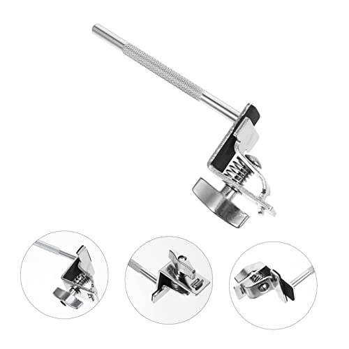 Garneck Silver Cowbell Holder Extension Clip Adjustable Percussion Drum Clamp for Jazz Drum Kit miniatura 6
