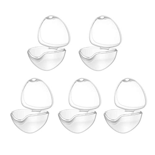 Lot de 5 étuis transparents pour tétine et boîte de support – Bouclier de téton sans BPA pour voyage et maison