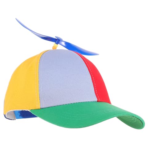 FRCOLOR Summer Cap Bamboo Dragonfly Design Adjustable Boys and Girls Baseball Hat Outdoor Sun Hat Multi