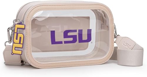 Montana West LSU Clear Bag for Stadium Events Women Clear Crossbody Bag with Adjustable Strap Transparent Crossbody Purse for Concert Sport Festival Fans | NC-LSU016BG
