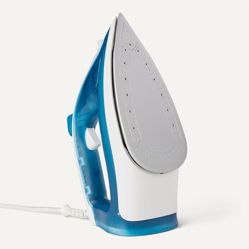 Amazon Basics Dampfbügeleisen mit antihaftbeschichteter Sohlplatte, 1800W, 20g kontinuierlicher Dampf, 200-ml-Tank, Blau