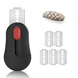 Kiuiom Brotschneidewerkzeug, Teigmesser Bäckermesser,Herausziehbar und Magnetisch Brotteigschneider mit 5 Rasierklingen Edelstahl Teigschneidemesser Sourdough Scoring Tool für Brot, Baguette,BröTchen