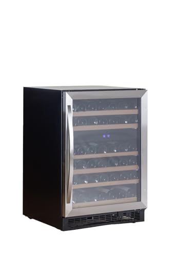 Image of ROCKWELL 51 Bottle Wine Cooler, 155L Freestanding Refrigerator, Digital Temperature Control Fridge for Red, White, Champagne, or Sparkling Bottle (RWND51)