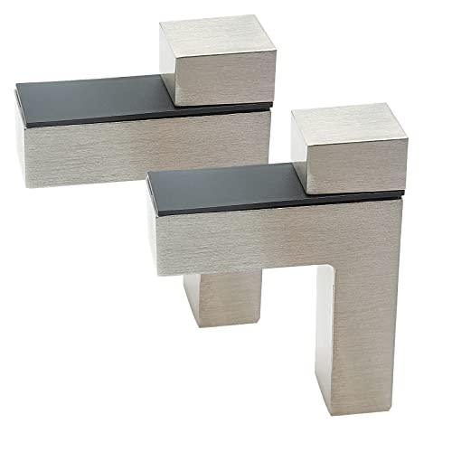 Augiimor 2Pcs Adjustable Glass/Wood Shelf Bracket, Brushed Nickel Wall Mount Shelf Bracket Holder, For 3-28Mm Thick Shelve, Working Load Limit: 44Lbs (Brushed Nickel, Small) #TOP6