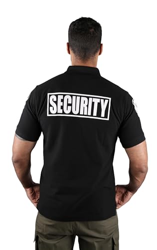 First Class Black Poly Cotton Security Polo Shirts3