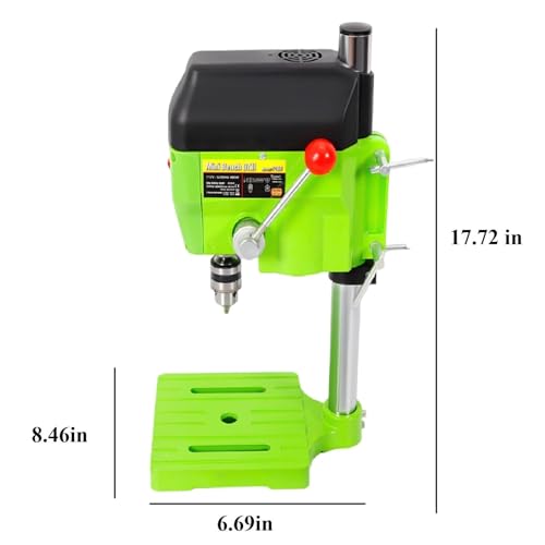 480W Mini Bench Drill Press, 110V 2-Speed Benchtop Drilling Machine, Precision Portable Table Drill for Wood Metal PCB Model Making DIY Home Workshop