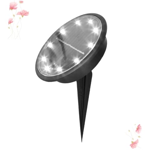 Artibetter Lámpara Solar Enchufe de Tierra para Jardín y Exteriores Luz Blanca 10W Cuerpo ABS Resistente Instalación sin Cableado Adecuado para Caminos Césped y Patios