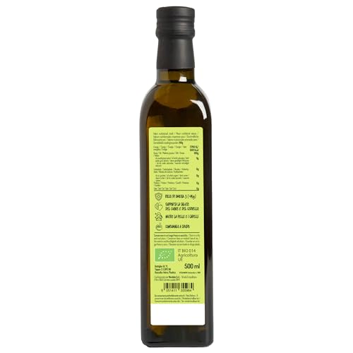 Leinöl Bio Kaltgepresst und Rein - 500ml. Leinsamenöl Bio Reich an Ungesättigte Omega 3 Fettsäuren Antioxidantien und Kalzium. Organic Flaxseed Oil.