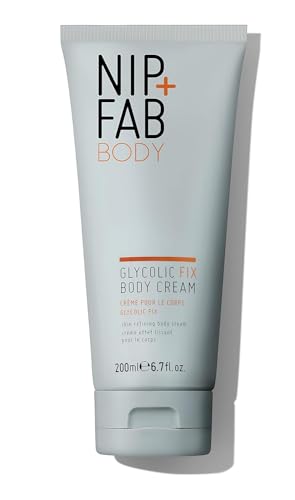 Nip+Fab Glycolic Fix Body Cream | Crema Corporal con Ácido Glicólico | 200 ml | Exfoliante de la Piel | con Aceite de Almendras | Vegana, Sin Crueldad, Sin Sulfatos