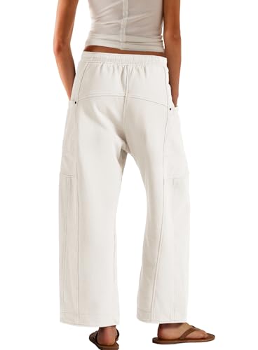 Nirovien Womens Barrel Sweatpants Baggy Wide Leg Lounge Pants Casual Drawstring Sweat Pants with Pockets4