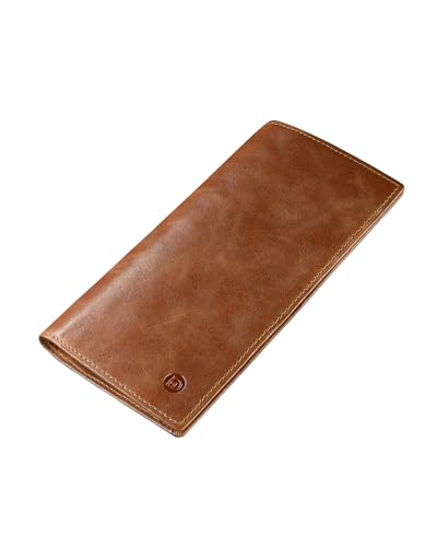 [Modiko] 財布 メンズ 日本製 小さい長財布 薄型 短い財布 本革 17.5センチ 小銭入れなしサイフ 柔らかい姫路レザー 縦型カード収納 長札入れ ビズネス 誕生日 クリスマス 新年プレゼント 人気 ギフト(ブラウン) - Modiko - 商品画像