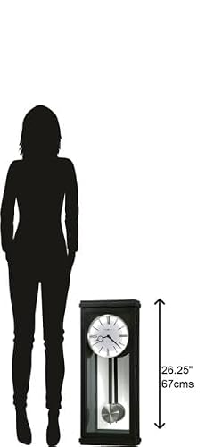 Howard Miller KimBoon Wall Clock II 549-500 &ndash; Black Satin with Quartz, Triple-Chime Movement