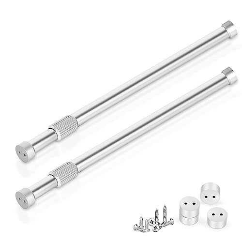 2 Pack Wardrobe Rail 44-76cm, Extendable Clothes Rail Pole, Wardrobe Rail with End Sockets, Screws for Wardrobe, Shower, Balcony