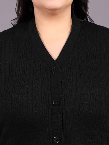 Image of HIFZAA Plus Size Sweater for Womens Woolen Full Sleeve Cardigan 3XL 4XL 5XL 6XL
