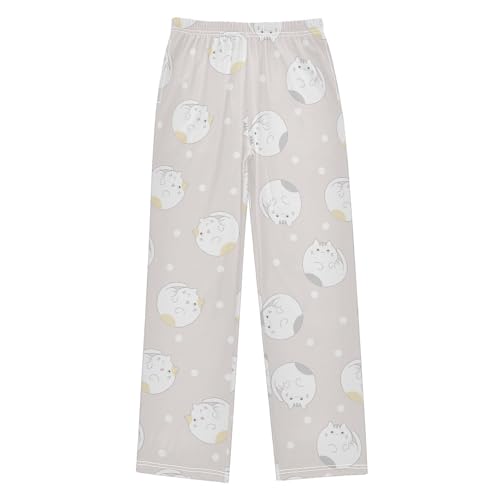 Boys' Pants Cute Cats Dots Animal Long Bottoms Jogger Pants Elastic Waist Trousers with Pockets S-XL