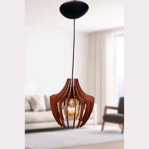 Luminária De Teto Aranha Pendente Madeira Rústica Moderna