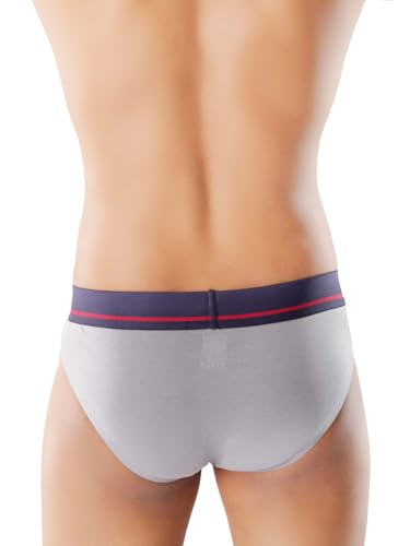 Image of CRUSOE Men's Antimicrobial Super Combed Cotton Fashion Brief - Pack of 2 | Breathable, Soft Stretch Fit Underwear | Tag-Free, Odor Control Innerwear