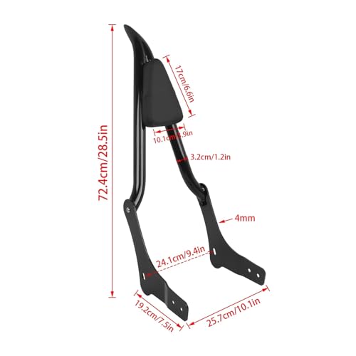 Sissy bar Vulcan S 650 EN650 rigide en acier avec coussinet de bagages - 3