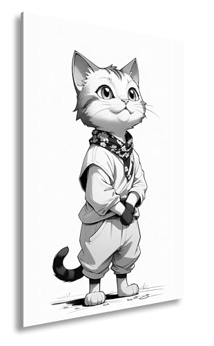 Impression sur toile chat deyoli pour un salon contemporain et chaleureux