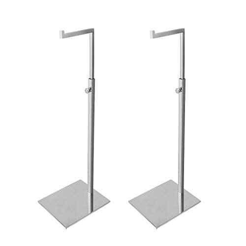 Elitnus Set of 2 Chrome Purse Display Stand - Adjustable Height Countertop Silver