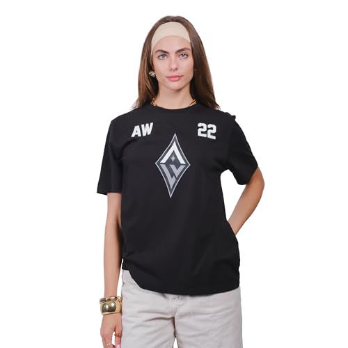 Ultra Game WNBA Official Unisex Super Soft Player T-Shirt, Las Vegas Aces, A'ja Wilson, Team Color, Large