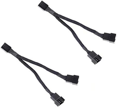 SoonTech PWM Fan Splitter Cable 1 to 2 Converter 4 Pin Y-Cable Computer Internal PC Fan Extension Cord 2 Packs