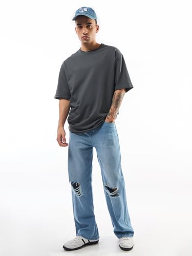 Image of Bewakoof Men's Solid Oversized Fit T-Shirt
